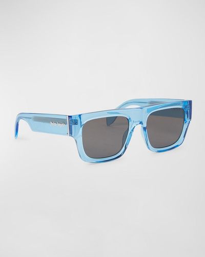 Palm Angels Pixley Acetate Rectangle Sunglasses - Blue