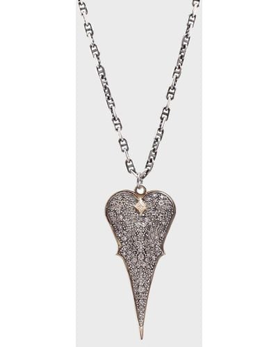Armenta Diamond Heart Pendant Necklace - Metallic