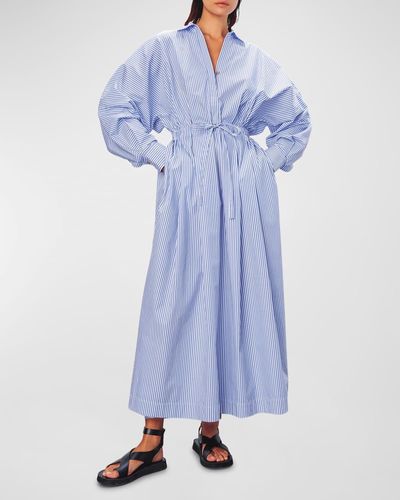 Mara Hoffman Colleen Striped Cotton Maxi Dress - Blue