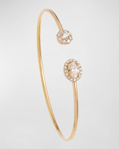 Krisonia 18k Yellow Gold Bracelet With Round And Oval Diamonds - White