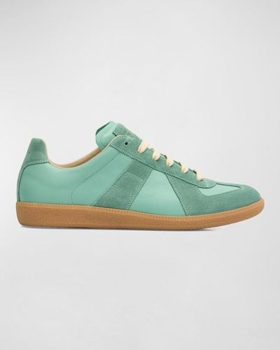 Maison Margiela Replica Leather Low-Top Sneakers - Green