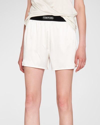 Tom Ford Silk Lounge Shorts - White