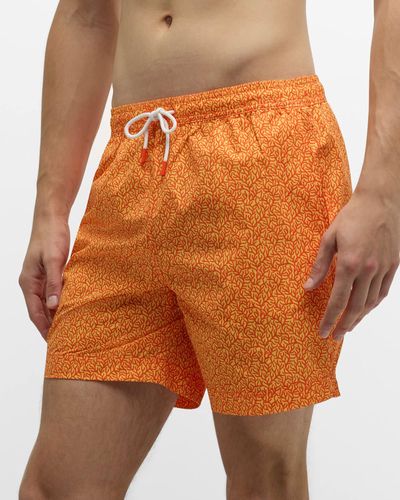 Swims Coral-Print Quick-Dry Swim Shorts - Orange