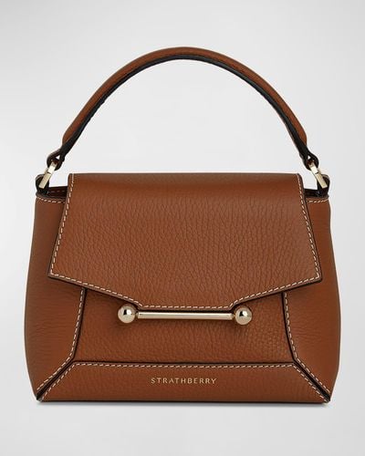 Strathberry Mosaic Nano Leather Top-Handle Bag - Brown