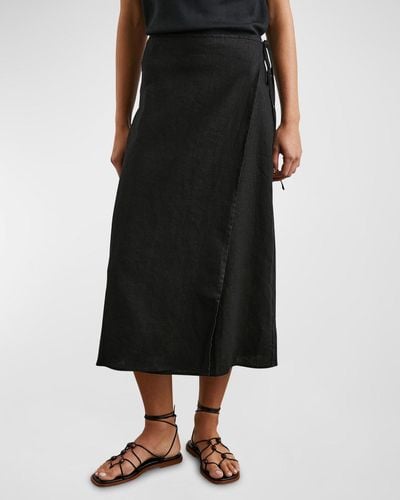 Rails Carly Linen Wrap Skirt - Black