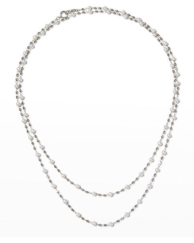 Platinum Born Debut Pearl Necklace, 34"l - White