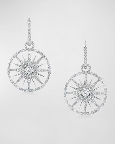 Sheryl Lowe Open Star Diamond Huggie Earrings - Metallic