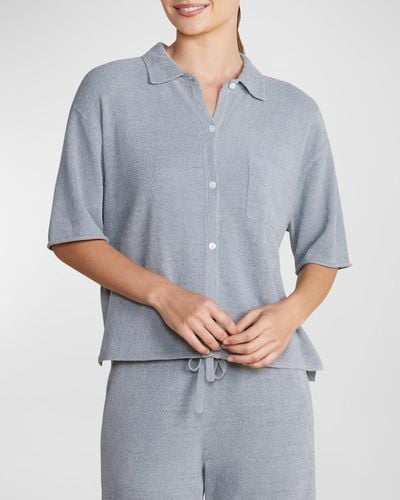 Barefoot Dreams Cozychic Ultra Lite Button-Down Shirt - Gray