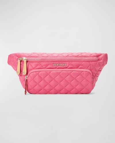 MZ Wallace Metro Quilted Sling Belt Bag - Pink