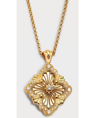 Buccellati Opera Tulle 18K Mother-Of-Pearl Diamond Pendant Necklace - Metallic