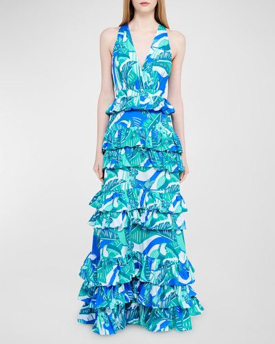 Paolita Blue Lagoon Delphine Maxi Dress