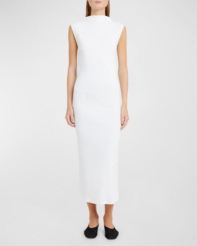 ARMARIUM Rose Ribbed Cotton Maxi Dress - White