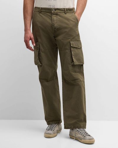 Golden Goose Journey Garment-Dyed Cotton Cargo Pants - Green
