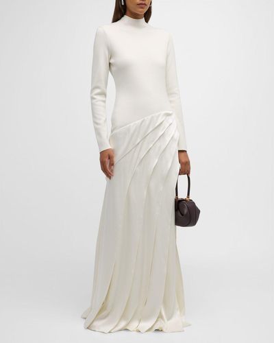 Gabriela Hearst Ismay Gown With Pleated Detail - White