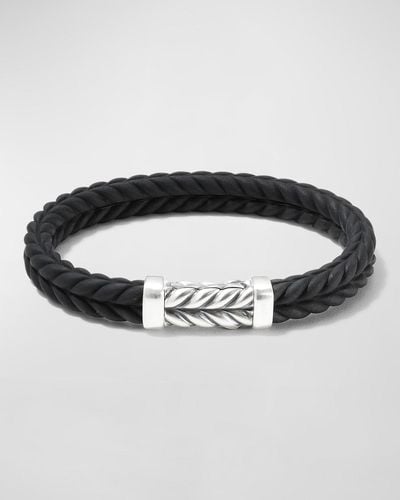 David Yurman Rubber Chevron Link Bracelet, 9mm - Black