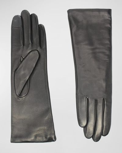 Agnelle Classic Lambskin Leather Gloves - Gray