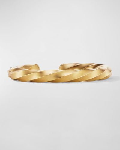 David Yurman Cable Edge Cuff Bracelet In 18k Gold, 9mm, Size M - Metallic