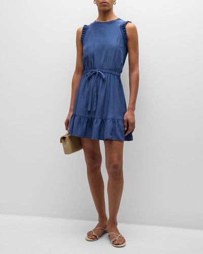 Cinq À Sept Lenora Silk Charmeuse Mini Dress - Blue