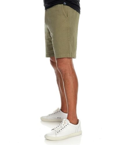 Fisher + Baker Bryant Solid Cotton-linen Shorts - Green