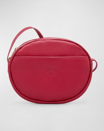 Il Bisonte Rubino Round Vacchetta Leather Crossbody Bag - Red