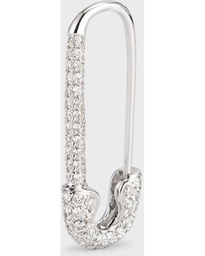 Anita Ko 18k White Gold Diamond Safety Pin Earring, Single (right)