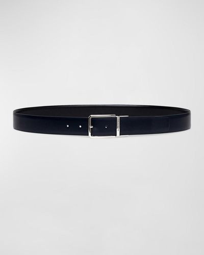 Santoni Reversible Leather Belt - Blue