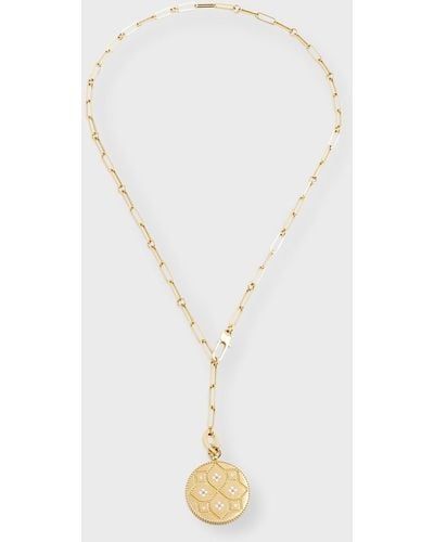 Roberto Coin Venetian Princess 18k Diamond Medallion Necklace - White