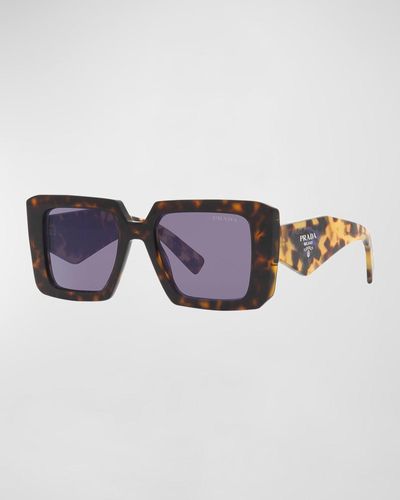 Prada Square Acetate Sunglasses - Purple