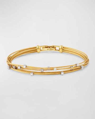 Paul Morelli 18K Seven-Strand Cable Wire Bracelet With Diamonds - Metallic