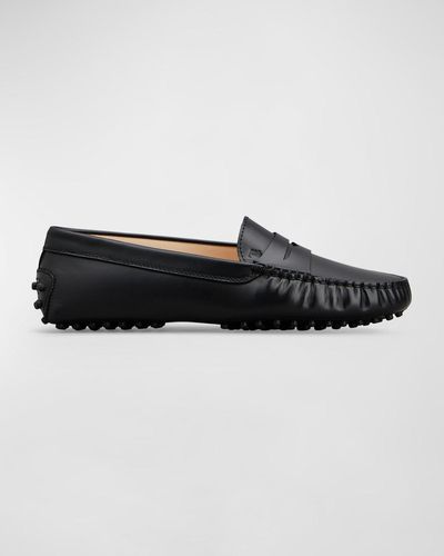 Tod's Gommini Leather Driver Penny Loafers - Black