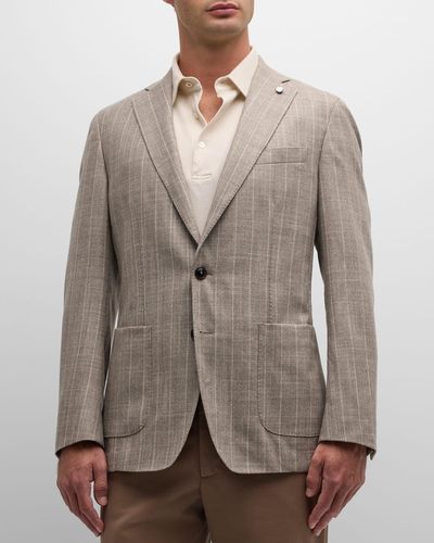 Peter Millar Rutland Stripe Sport Coat - Gray