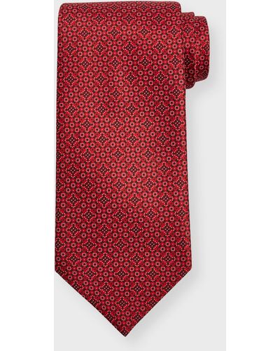 Stefano Ricci Geometric-Print Silk Tie - Red