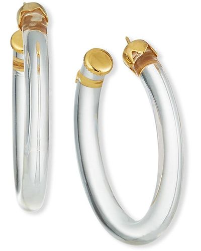 Gas Bijoux Caftan Hoop Earrings, Blue Marble - Metallic
