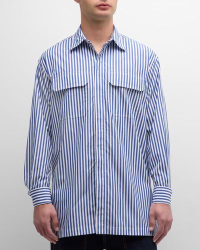 Teddy Vonranson Striped Button-Down Shirt - Blue
