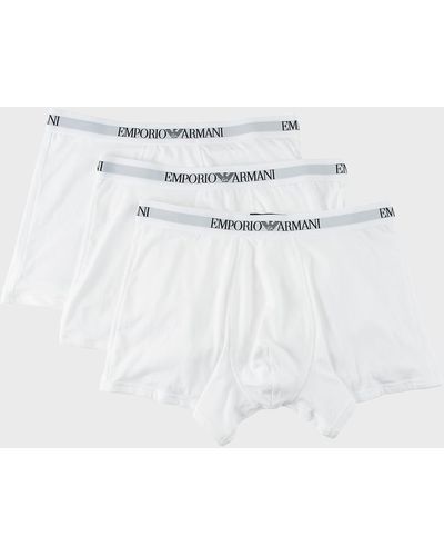 Emporio Armani 3-Pack Boxer Briefs - White