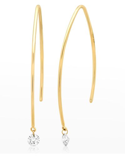 Nicha Jewelry Yellow Gold Diamond Marquise-hoop Earrings - Metallic