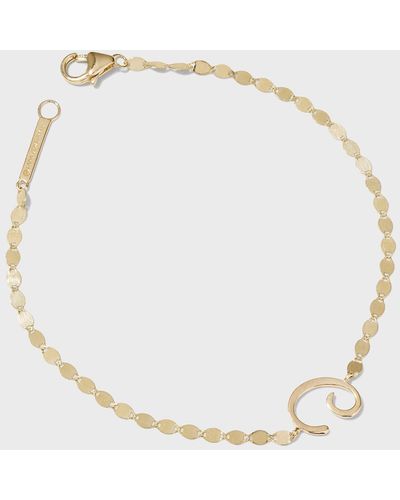 Lana Jewelry Micro Cursive Initial Bracelet - Natural