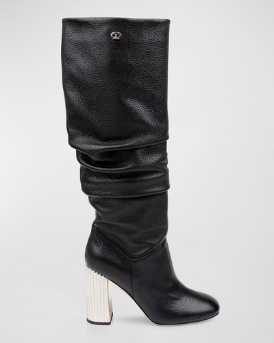 Dee Ocleppo Bethany Slouchy Leather Knee Boots - Black