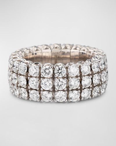 Picchiotti 18K Xpandable Three-Row Diamond Ring, Size 6 - Metallic