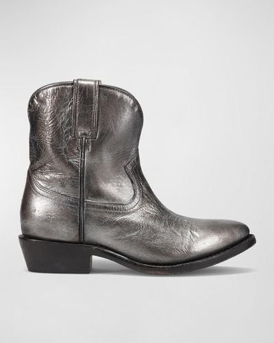 Frye Billy Leather Short Western Boots - Gray