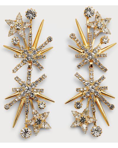 Elizabeth Cole Lyra 24k Gold Plated Crystal Earrings - Metallic