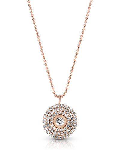 Dominique Cohen 18k Rose Gold Mosaic Diamond Pendant Necklace (medium) - Metallic