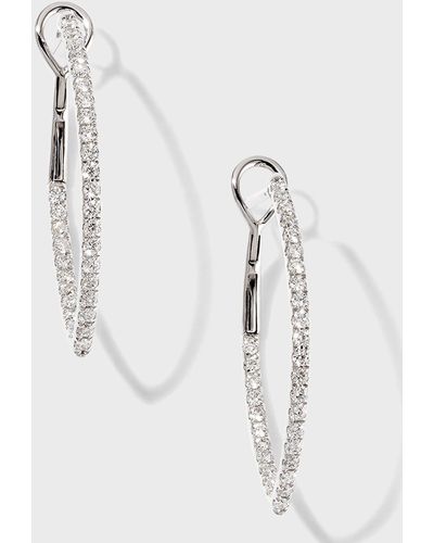 Frederic Sage 18k White Gold Diamond Marquise Hoop Earrings