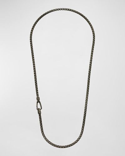 Marco Dal Maso Ulysses Etched Box Chain Necklace - Blue