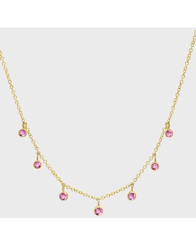 Jennifer Meyer 7 Mini Sapphire Bezel Dangle Necklace - Natural