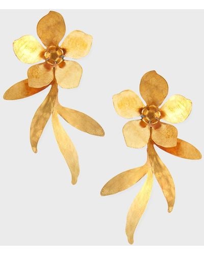 We Dream In Colour Millias Flower Earrings - Metallic