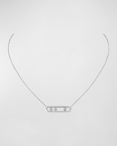 Messika Move Classic 18K 3 Diamond Necklace - White