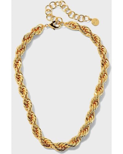 Nest Gold Statement Rope Chain Necklace - Metallic