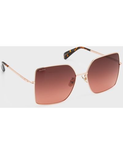 Max Mara Engraved Logo Metal Alloy Butterfly Sunglasses - Multicolor