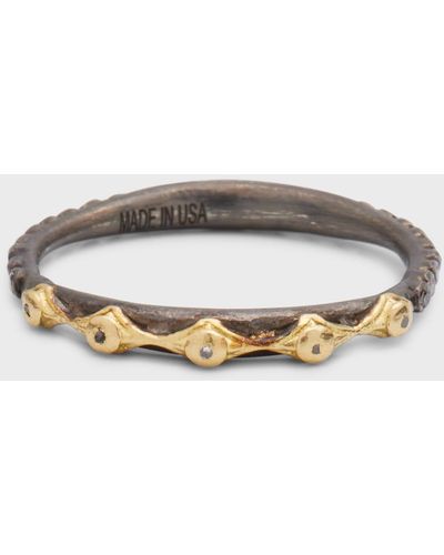 Armenta Old World Multi-crivelli Stacking Ring - Brown